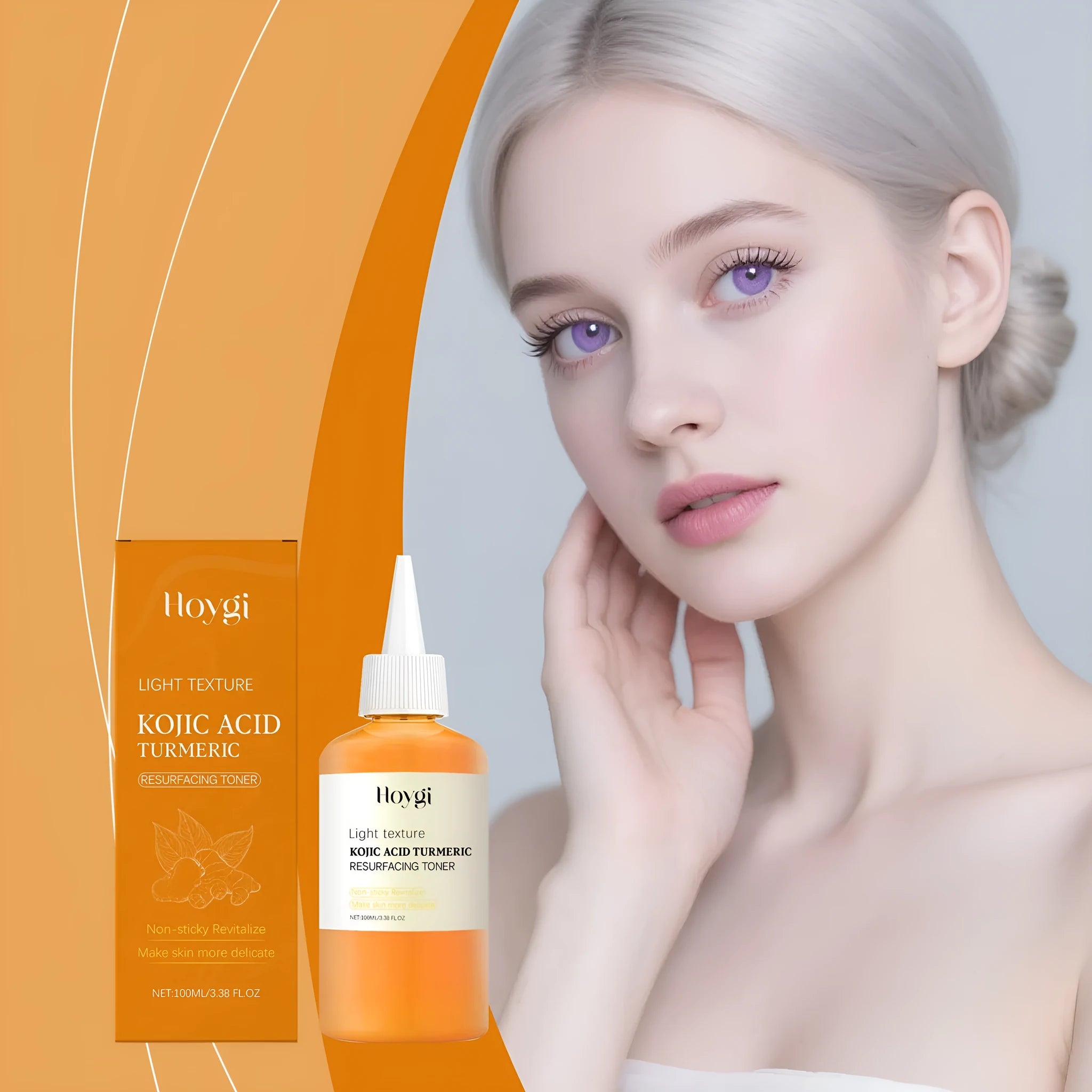 100ml bottle of turmeric moisturising water for facial skincare.