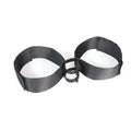 Black knitted adult strap with appliance attachment for discreet home use