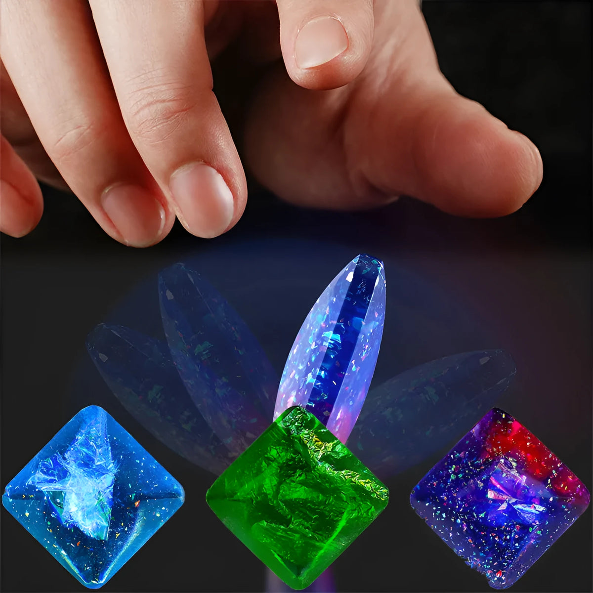 4cm resin anti-stress flip desk toy gyro in quadrilateral shape with colour options