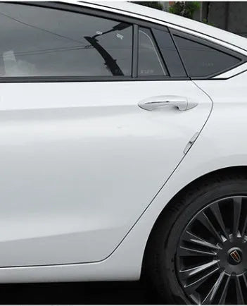 Universal thickened PVC car door edge crash strips with metal core, anti scratch protection, 4 stickers pack