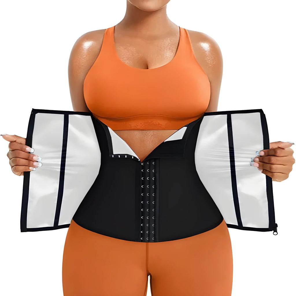 Adjustable neoprene belly band for waist shaping and abdominal compression support