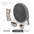 8mm widened flat elastic shoelaces with press lock mechanism in black and white for sneakers