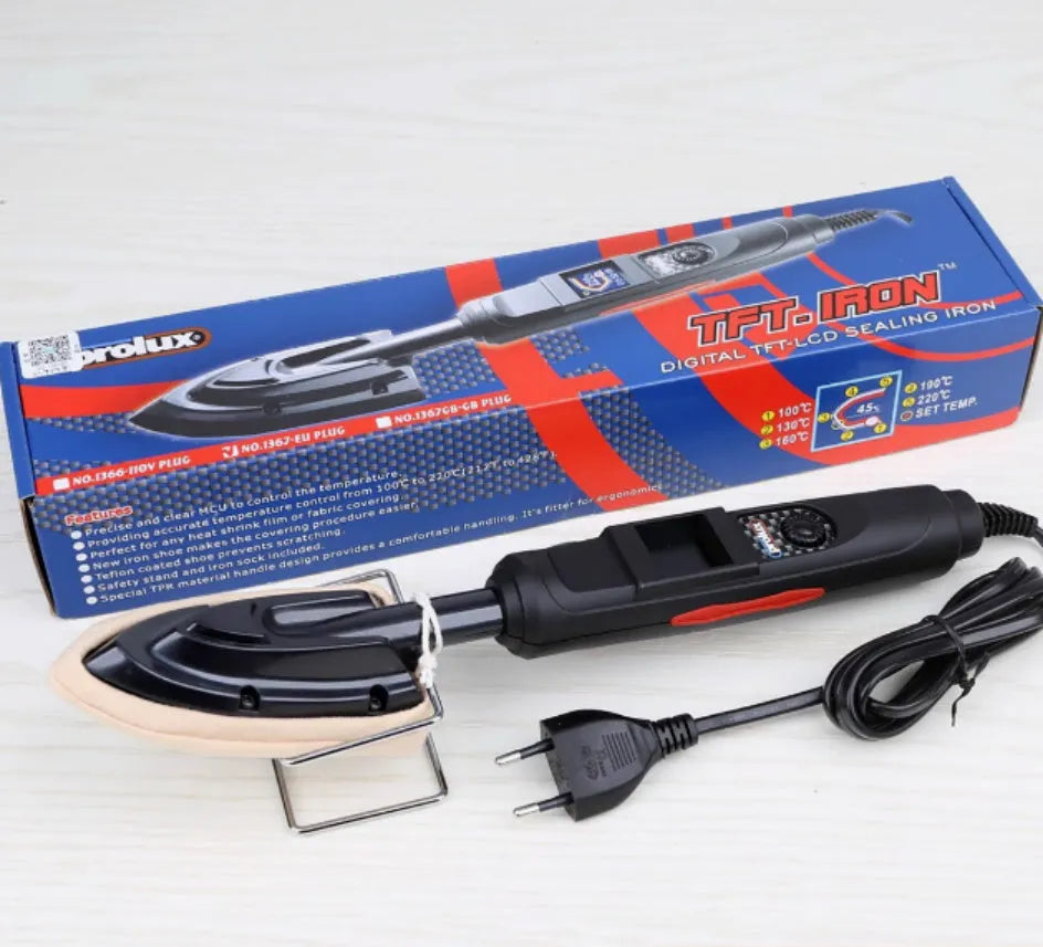 Electronic temperature control hot iron for skin models with cotton cover and heat-resistant bracket