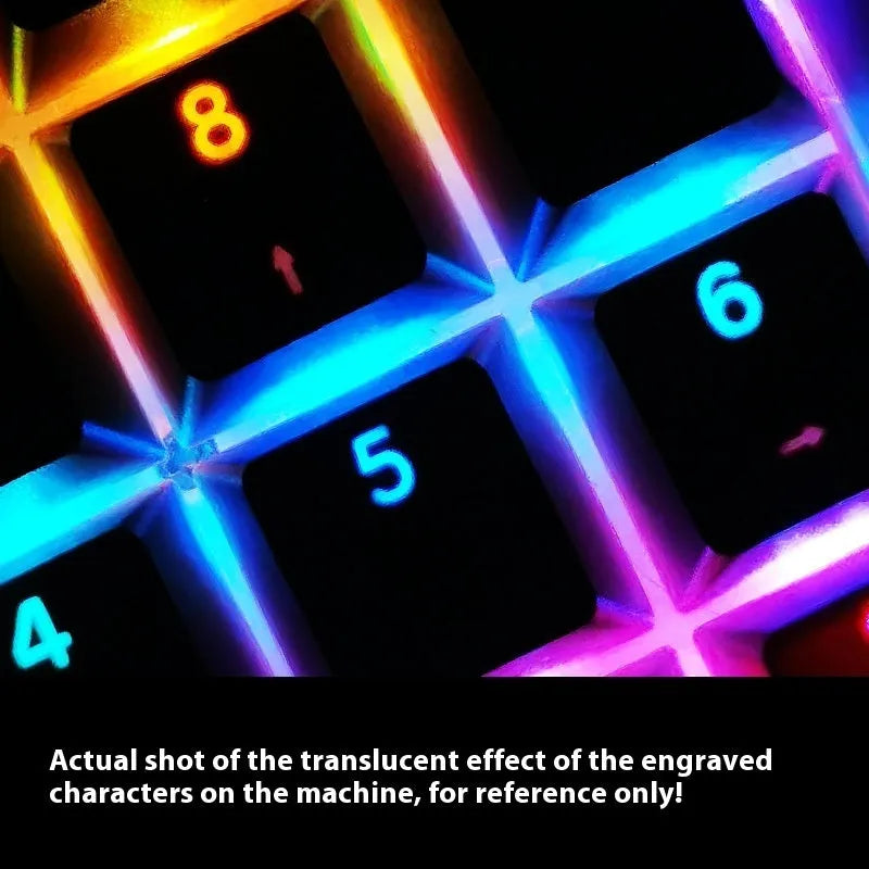 Polar Day Gradient engraved luminous PBT key cap set, double injection moulded, 290 x 160 x 30mm
