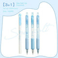 Double-ended fluorescent highlighter pen with ice cream sponge press design and 0.5mm tip