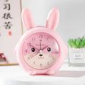 Cartoon children's alarm clock with mute, night light, and snooze functions in blue or pink