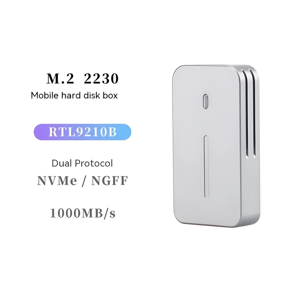 Aluminium alloy external SSD enclosure for M.2 drives with 10Gbps USB 3.2 Gen 2 connectivity