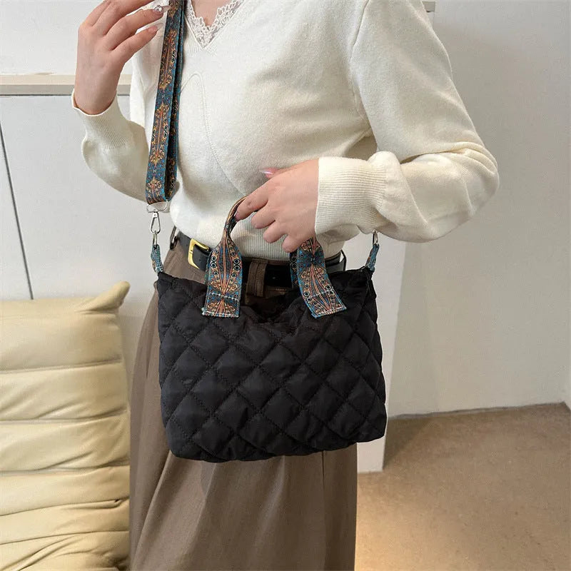 Soft Oxford cloth shoulder messenger bag with urban simplicity styling and mobile phone pocket
