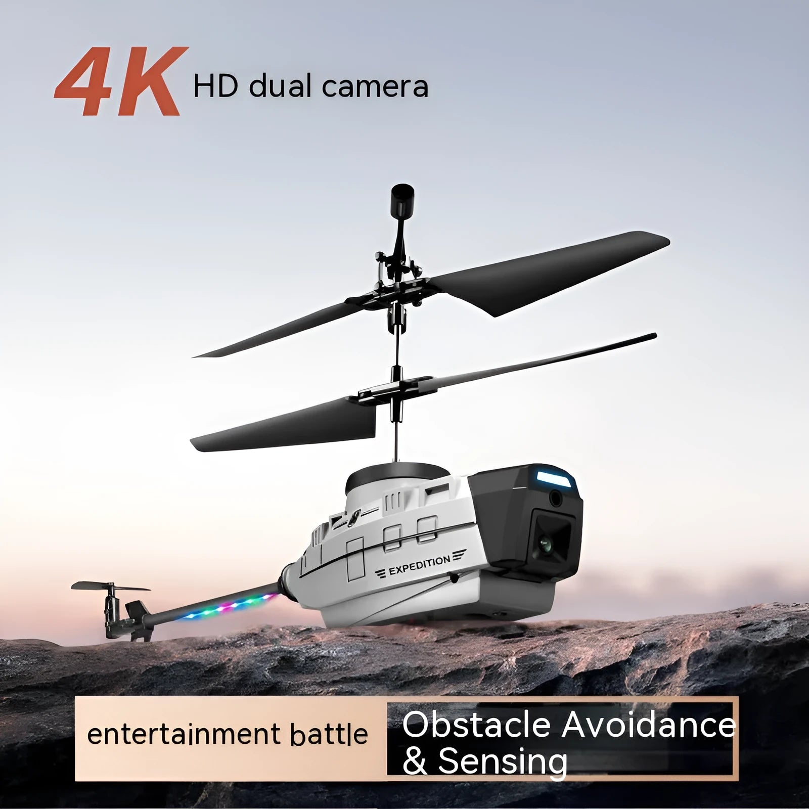 Heifeng grey and gold plastic reconnaissance UAV helicopter drone with remote control