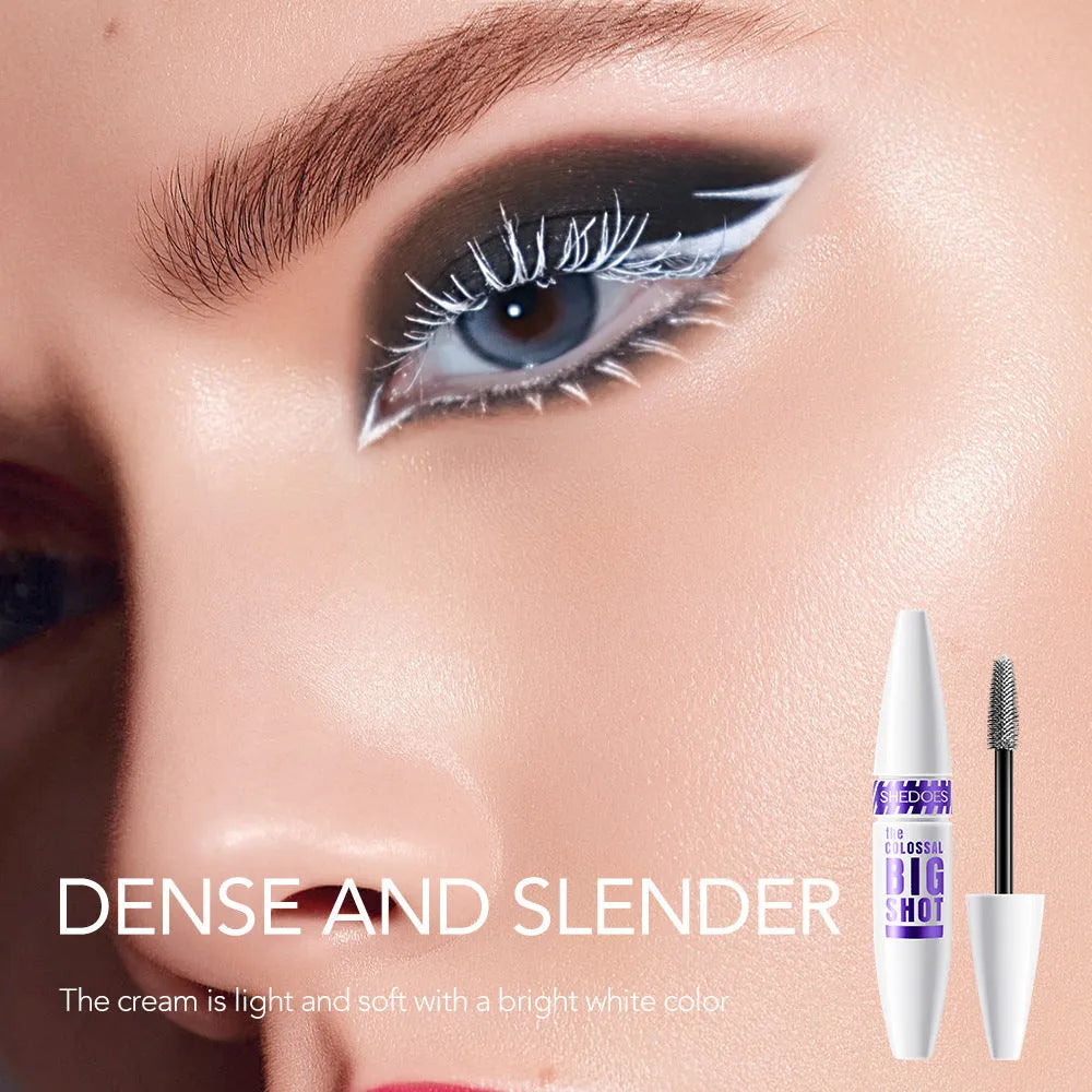 White waterproof mascara with 10ML sweat-proof quick-drying formula for lash shaping