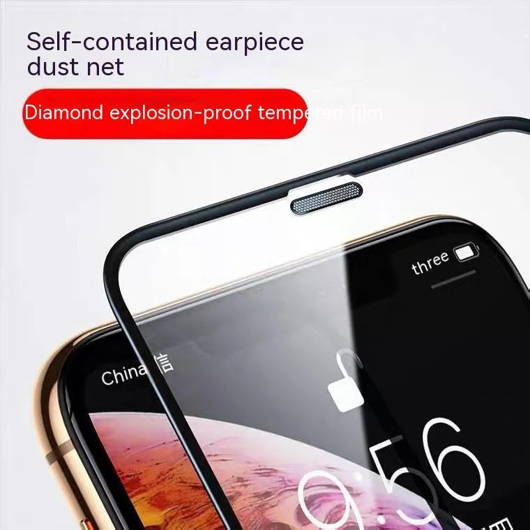 Tempered glass screen protector for iPhone with privacy, blue light, or dustproof film options