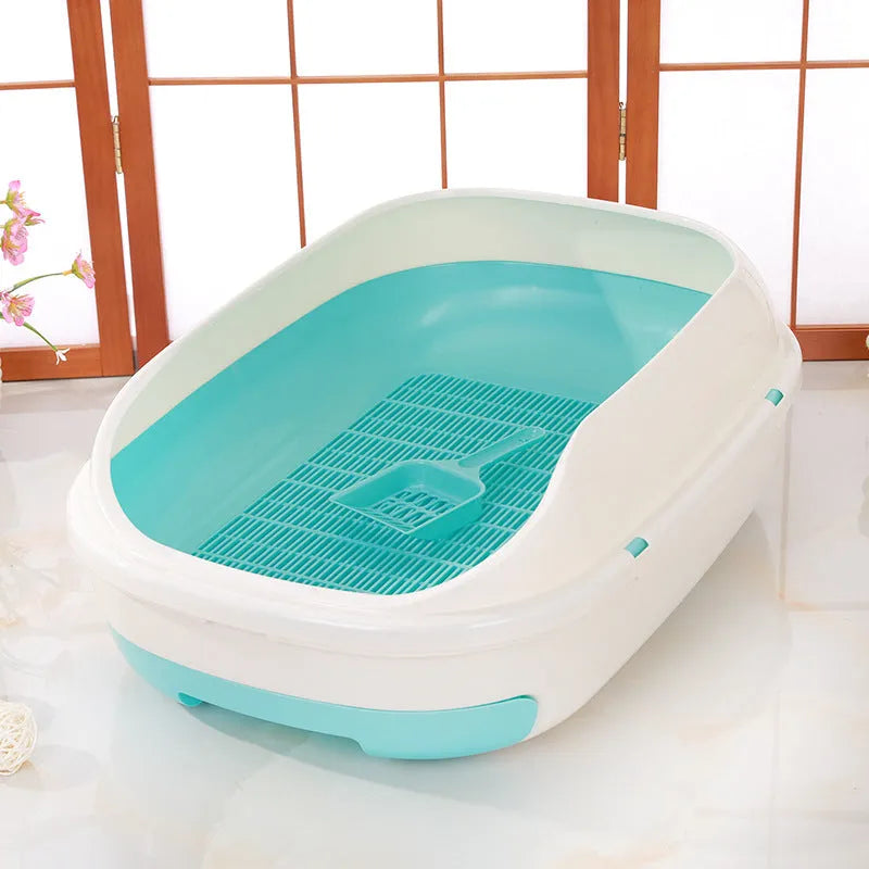 Semi-closed grid drawer cat litter box, large 51 x 40.5 x 20.5 cm, PP, available in five colours
