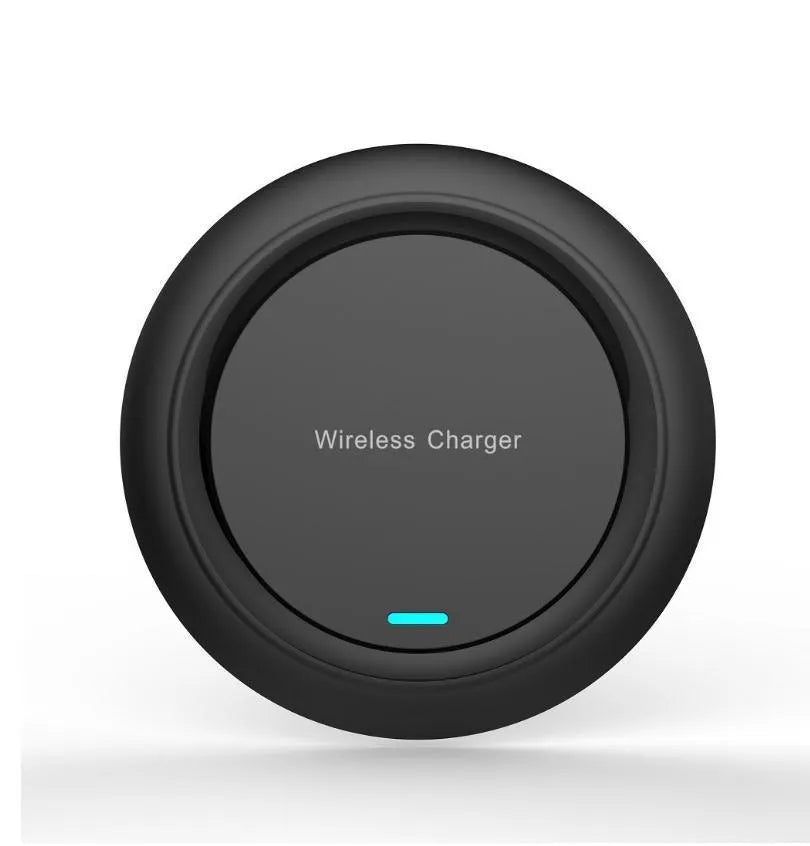 Round 10W desktop wireless charger, 7mm thick, 8mm sensing distance, white or black, USB 3.0
