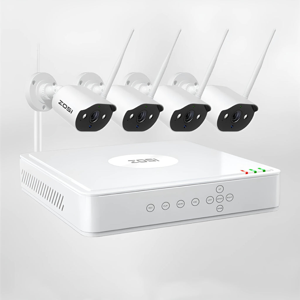 ZOSI Zhou Shi 5MP HD POE network video recorder security system with outdoor cameras