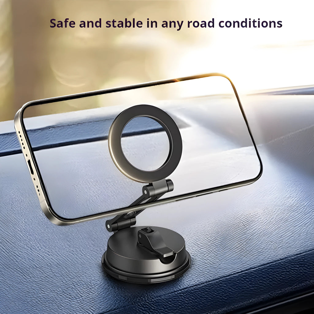 Black suction cup magnetic phone holder for car use, style H154, single mobile phone holder