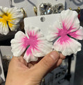 Pastoral style alloy flower stud earrings with oil-spot glaze finish in floral patterns