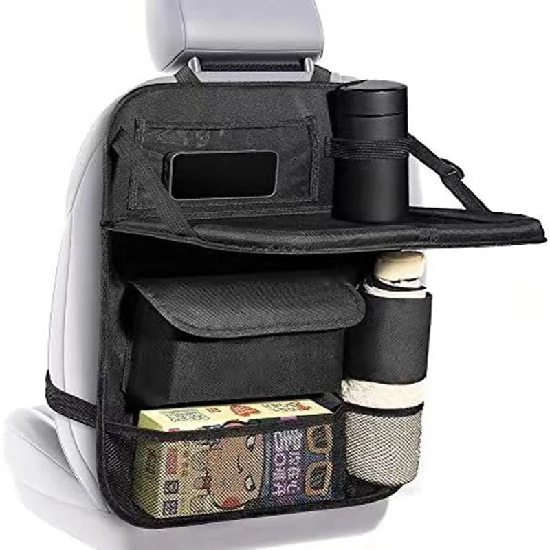 Black Oxford cloth car seat back buggy bag organiser with 42x30cm dimensions