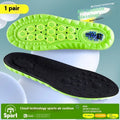 Green PU air cushion sports insoles with argy wormwood infusion on white background