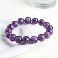 Natural feather amethyst bracelet with snow mountain purple crystal beads in scattered arrangement