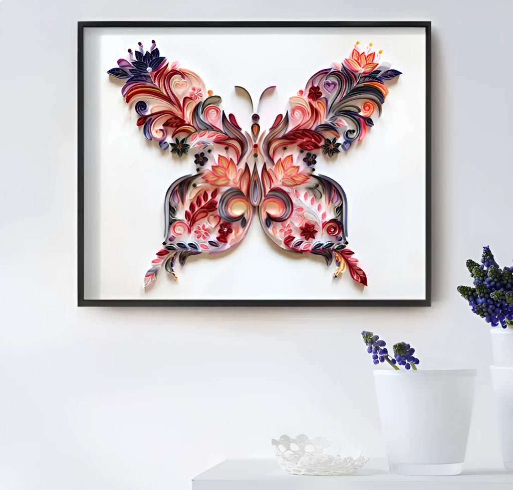 20 inch handmade butterfly quilling paper craft decoration with tool kit