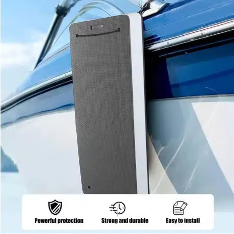 Blue EVA boat fender showing thickened foam construction for dock protection