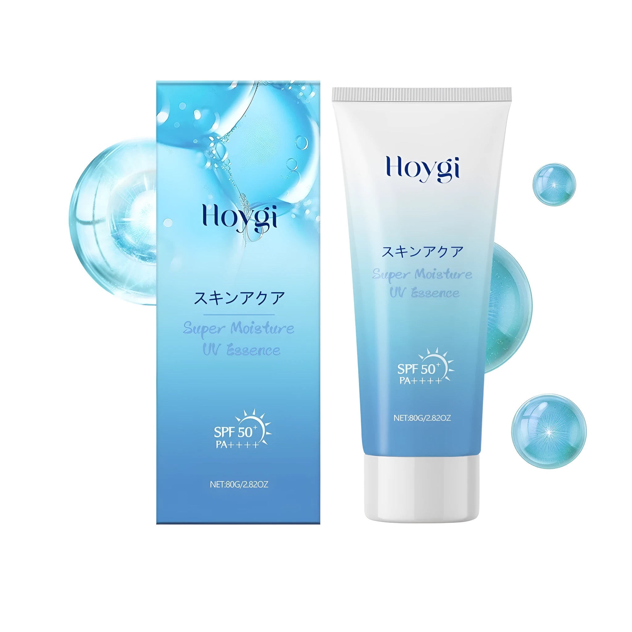 80g tube of Refreshing Moisturising Sunscreen with hyaluronic acid on a light background.