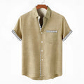 Loose fit short sleeve linen shirt with ocean fish pattern available in multiple colours and sizes for teenagers
