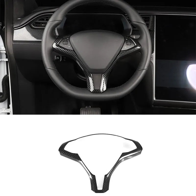 Tesla Model S steering wheel decorative frame in carbon fibre colour ABS plastic