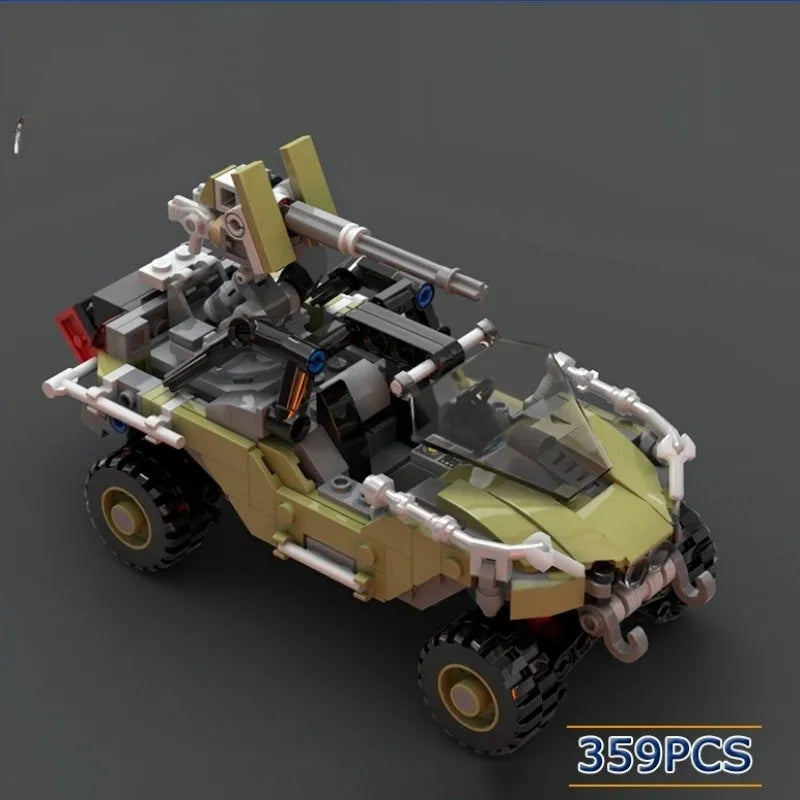Creative small particle plastic building blocks toy assembly of a space tank spacecraft