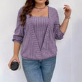 Women's solid colour rib fabric V-neck long sleeve two-piece suit dress