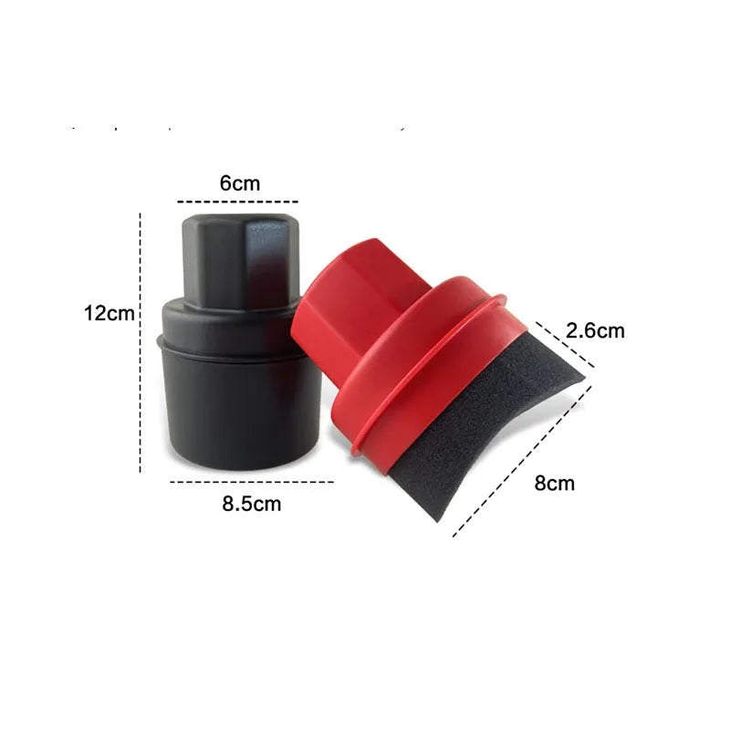 Handheld tyre polishing sponge brush with lid showing black radian hardened sponge option