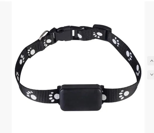 Black GPS pet tracker with ABS casing and USB charging port