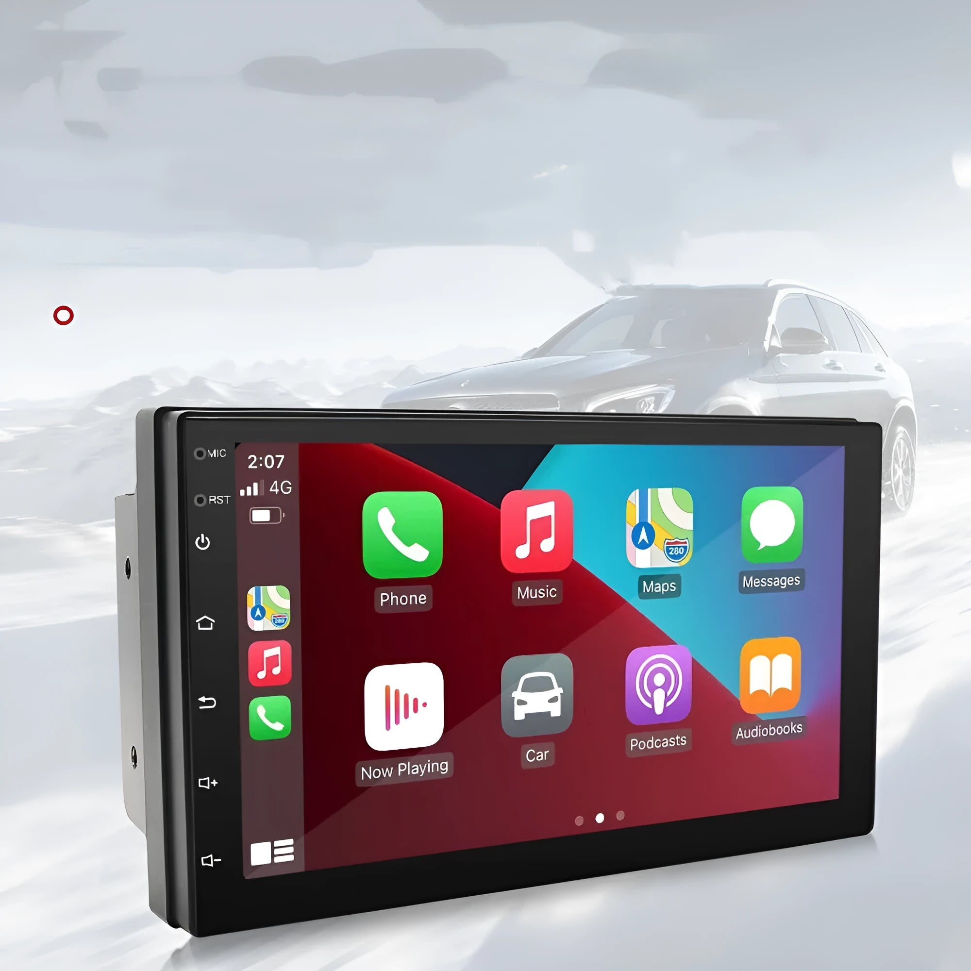 Black universal car navigation MP5 player with 7-inch screen for GPS and media playback