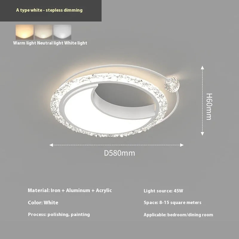 Nordic modern simplicity iron ceiling lamp in black finish 48cm diameter for bedroom or dining room