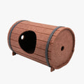 Assembled wine barrel shaped pet bed made from polyester fibre felt for cats
