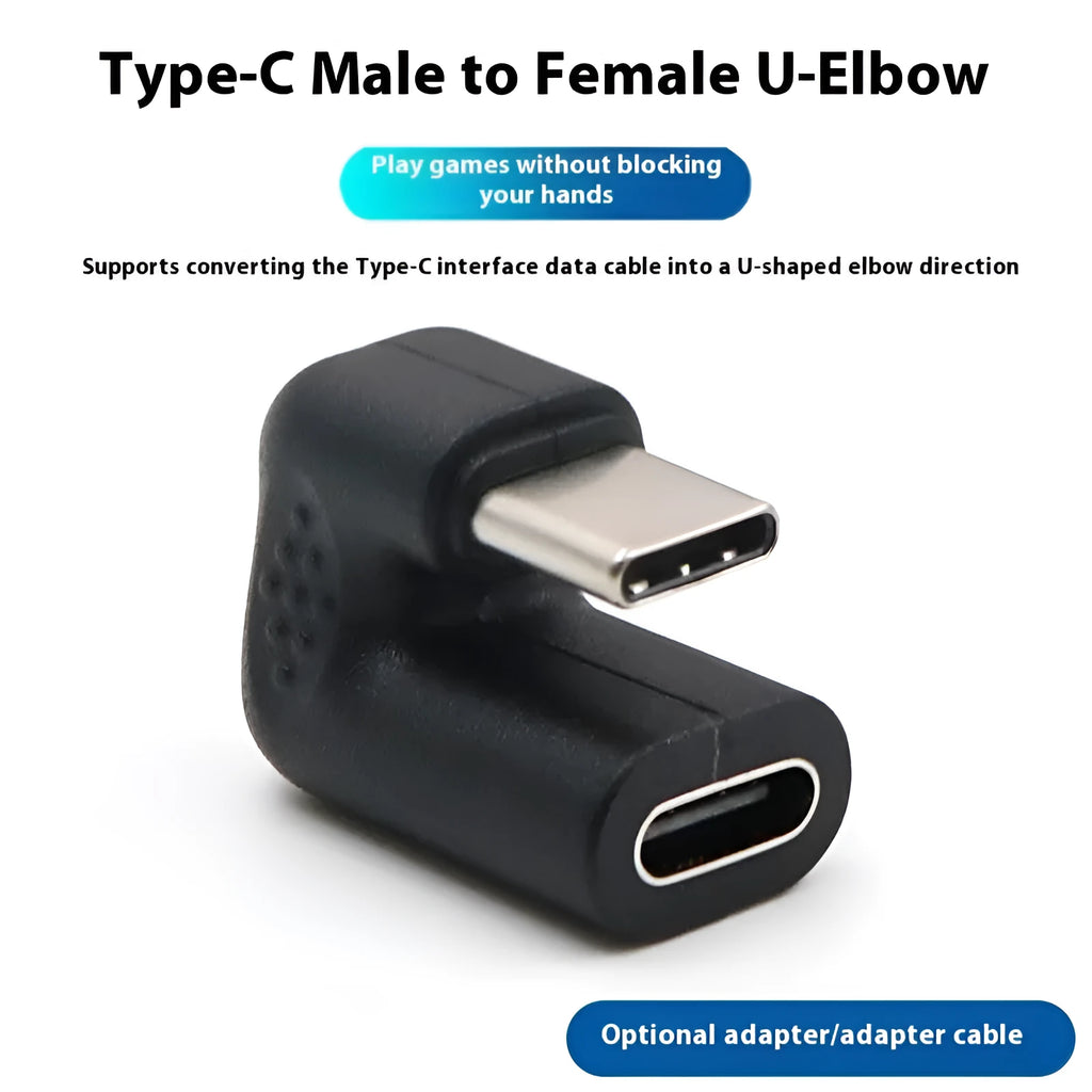Plastic male to female adapter extension cable with U-bend design and four additional adapters