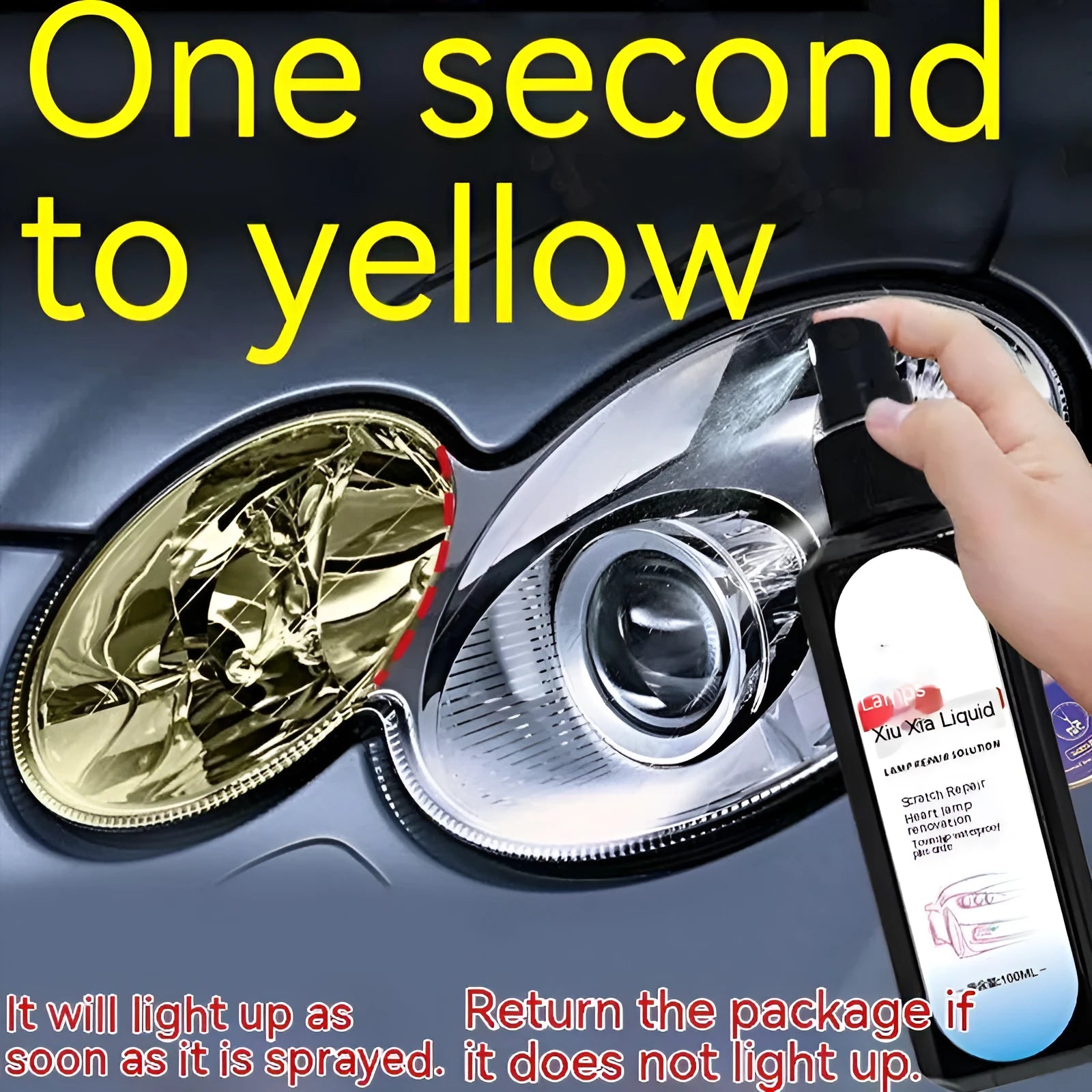 100 ml bottle of car headlight restoration and polishing fluid for lens repair