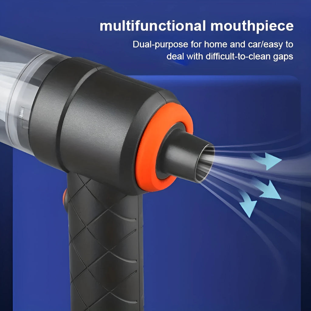 Black wireless handheld car vacuum cleaner with 0.5L dust cup for car interior and home use