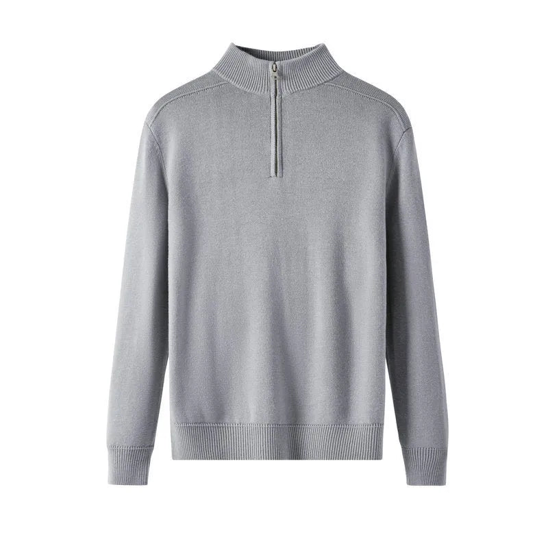 Men's casual slim fit wool pullover sweater in neutral colour options with long sleeves