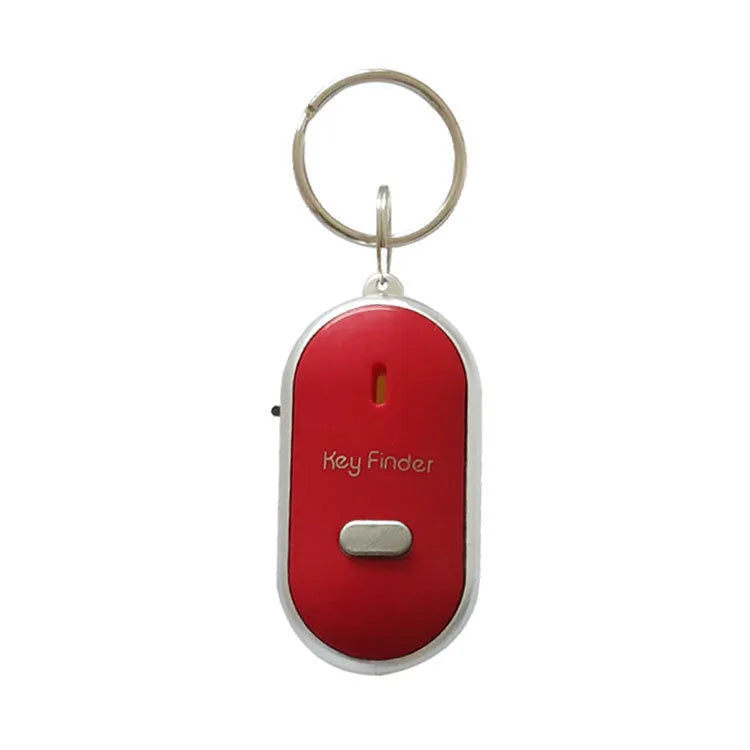 Oval acrylic key finder pendant in red, blue, white, black, and orange colours with voice control feature