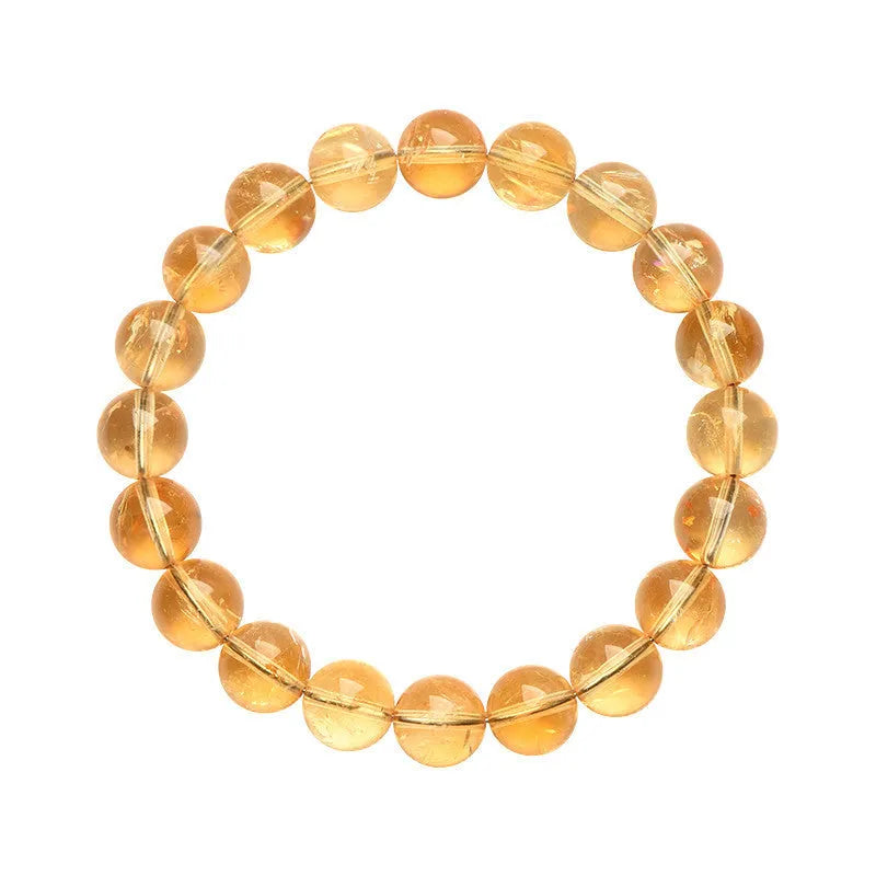 Natural yellow citrine geometric bracelet with multiple bead size options on wrist
