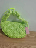 Women's nylon shoulder messenger bag in solid colour with adjustable strap showing dimensions 35cm wide by 20cm high