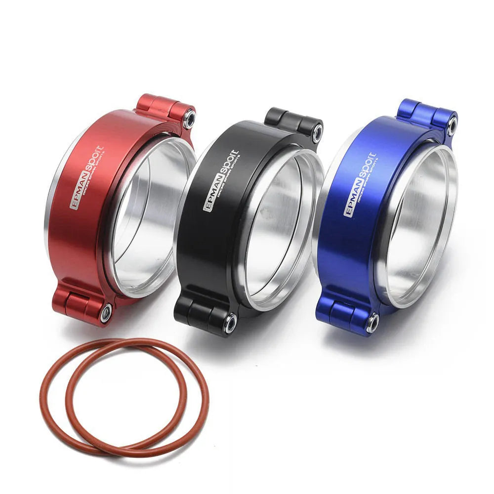 Aluminium fixed movement exhaust clamp in black for turbine downspout car modification
