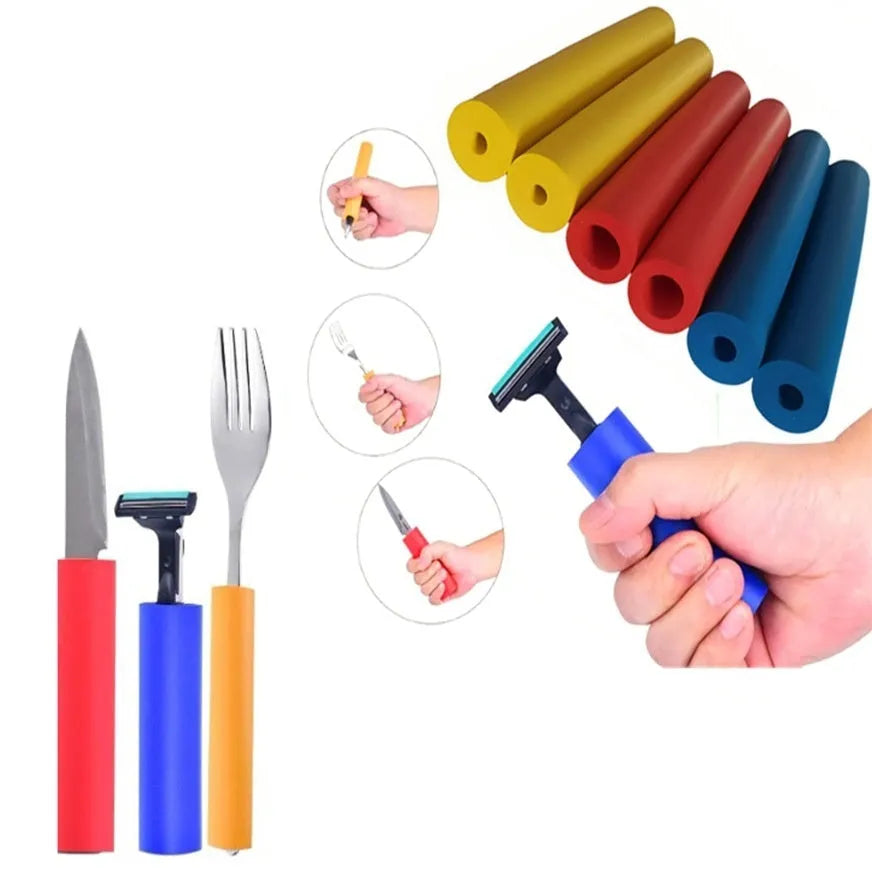 Pack of flexible rubber grip hoses for fitting over tool and pen handles.