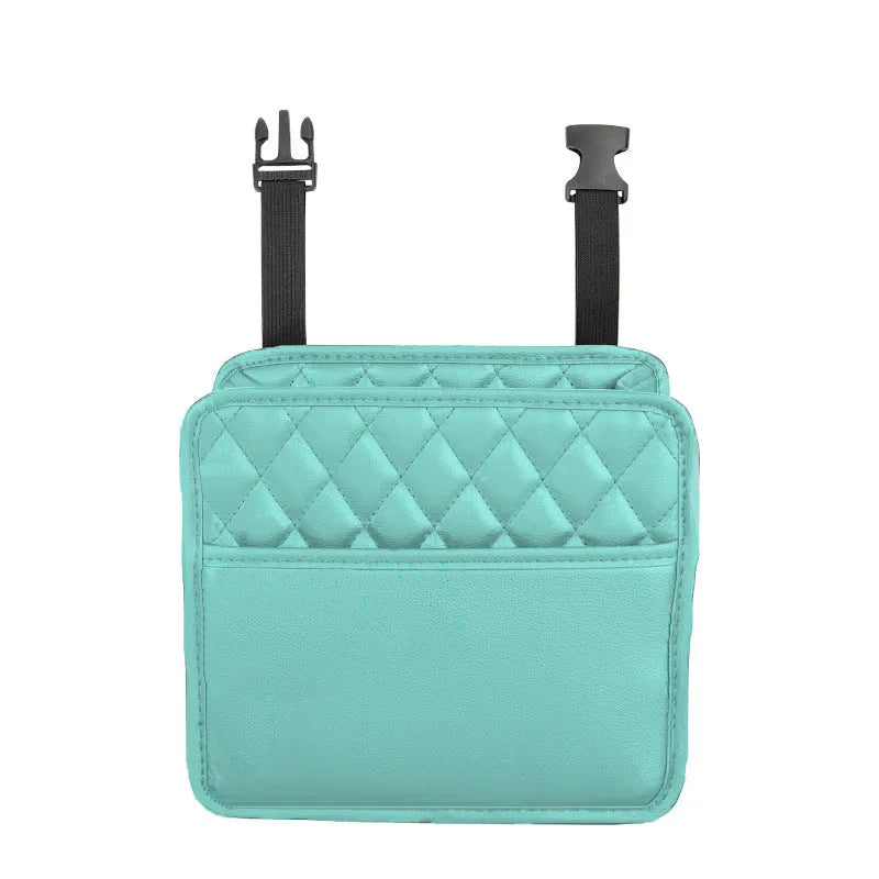 Leather hanging storage bag for car interior organisation in multiple colours