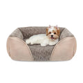 Stuffed pet kennel cat nest warm plush dog bed in beige and grey sizes S to XXL 60-110cm
