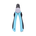 Blue heavy-duty dog nail clippers with a safety guard for large breeds and thick nails.