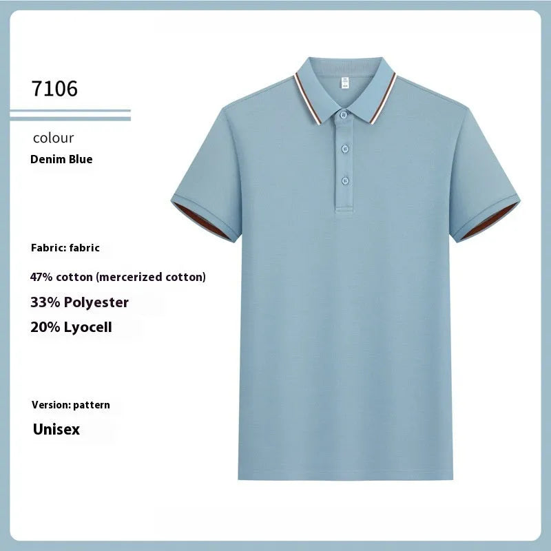 7A antibacterial mercerised cotton sequined polo shirt in white, front view on model