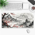 Custom anime pattern gaming mouse pad with non-slip rubber cloth base on desk