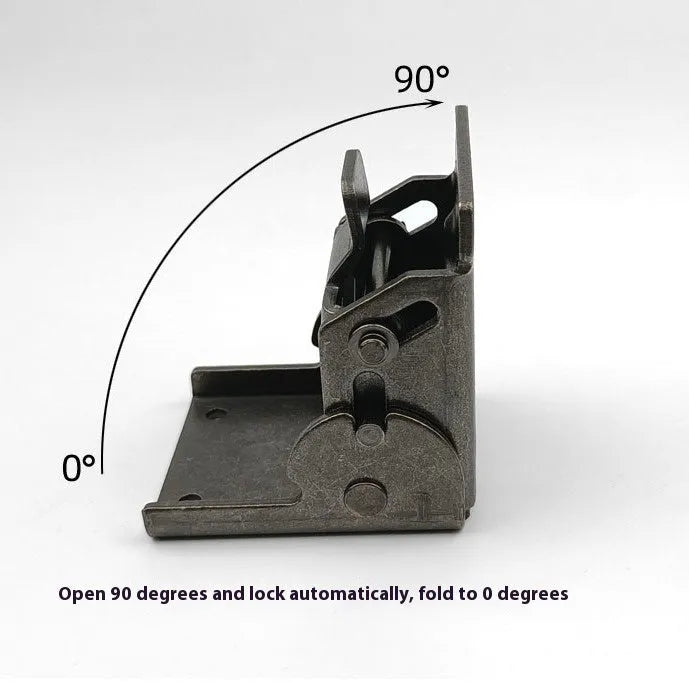Furniture foot folding hinge in electroplated finish with 0-90 degree invisible self-locking mechanism